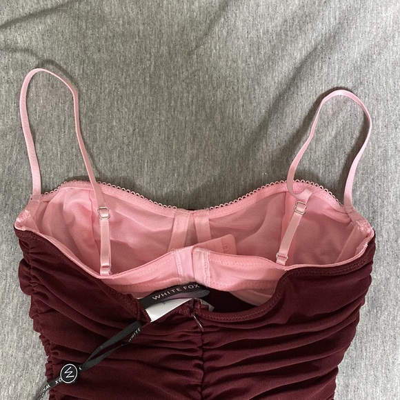 Burgundy and pink mini dress - Picture 9 of 11